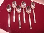 Set Of 6 Wallace Silver WAS205 Stainless Steel Teaspoons 3/8". Fixed Price $64.39.