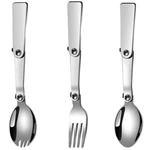 Pinenjoy 3PCS Foldable Fork Spoon Spork Set 18/10(304) Stainless Steel Silver. Fixed Price $15.44.