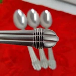 4X Tbsp Oval Soup Spoon INS453 International Silver Stainless Satin Bands Tip. Fixed Price $19.98.