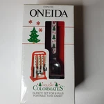 Oneida Stainless Holiday Colormates 24-PIECE Set For 6 Plus Portable Tote Caddy. Fixed Price $29.50.