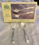Vtg Enesco Precious Moments Jesus Loves Silver Plate Fork & Spoon Set. Fixed Price $20.00.