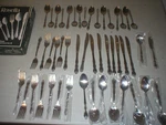 Wesley Forge 48 Pc. Stainless Flatware Set Floral Design WLF2. Korea. Fixed Price $39.95.