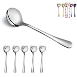 Kyraton 6-PIECE Stainless Steel Round Soup Dinner & Table Spoons, Si.... Fixed Price $14.00.