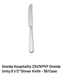 Dozen Oneida 2347KPVF Unity 9.5 18/10 Stainless Grade Dinner Knives. Fixed Price $99.99.
