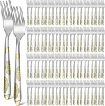 100 Pieces Stainless Steel Dinner Forks Set Bulk 7.1 Inch Metal Gold Te.... Fixed Price $32.22.