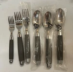 Ikea Flatware Stainless Set Of 6 Pieces Plastic Gray Handle New. Fixed Price $16.99.