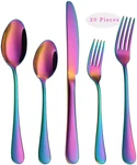 20 Pcs Rainbow Flatware Cutlery Silverware For 4 Stainless Steel Utensils Kitche. Fixed Price $31.98.