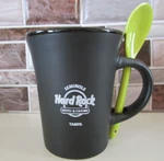 Hard Rock Cafe Seminole Hotel & Casino Tampa Florida Black Coffee Mug W/ Spoon. Fixed Price $9.00.