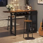 Ier Bar Table Chair Set, Expandable Dining With 2 Stools. Fixed Price $199.43.