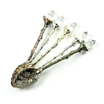 Yalulu 5PCS Retro Crystal Alloy Stereoscopic Coffee 11.2CM*2CM, Silver/brown. Fixed Price $12.84.