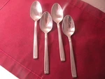 Teaspoons Wallace Stainless Flatware WAS244 Center Line Glossy Satin 6 3/8" B. Fixed Price $27.84.