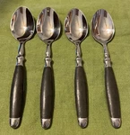 Set Of 4 Hampton Silversmiths HSV82 Black No Rivets Stainless Steel Teaspoons. Fixed Price $29.99.