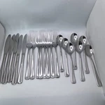 Hampton Silversmiths 235 Stainless Flatware Set 19PC Knives Forks Spoons. Fixed Price $42.00.
