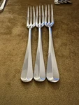 Horchow (3) Salad Forks HCW1 Stainless Center Ridge Flatware Japan - Gently Used. Fixed Price $97.75.