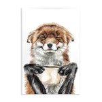 Stupell Industries Happy Fox With Coffee Wall Plaque Art Design By Holly Sime.... Fixed Price $17.12.
