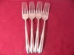 Set Of 4 Hampton Silversmiths Slope Stainless Dinner Forks Glossy 8". Fixed Price $36.75.
