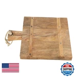 Creative Co-op Mango Wood Cheese Board Rope On Handle DA8988. Fixed Price $54.18.