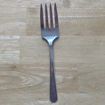 1932 Oneida Community Tudor Plate Friendship Medality Cold Meat Fork Serving. Fixed Price $9.99.