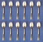 Set Of Twelve - Wedgwood Stainless Oberon Serving Spoons Indonesia. Fixed Price $24.99.