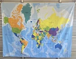 69 X 89 Wall Decoration Large Map The World Globe Fabric Huge. Fixed Price $29.99.