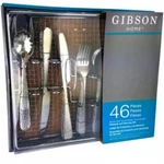 Gibson Home Hammered 46 Piece Flatware Set With Wire Caddy. Fixed Price $40.32.