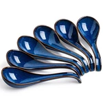 Lyeoboh Soup Spoons Set Of 6, Chinese Deep - Large, Vintage Blue. Fixed Price $34.02.