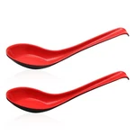 Cionyce 2PCS Wonton Soup Spoons, Chinese Japanese Miso Ramen Red B,. Fixed Price $12.99.