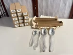 New 4 Pc Oneida Silver Satin Normandy Hostess Serving Set, Spoon Knife, H1095. Fixed Price $15.29.