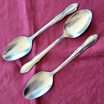 Oneida & Rogers Stainless 3 Soup Spoons Homestead Pattern 7 1/8" Glossy. Fixed Price $7.99.