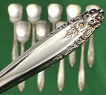 10 Pc Set Eldan Japan ELD15 Nickel Silver Ice Cream Spoons / Shovels. Fixed Price $45.00.