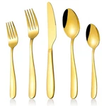 60-PIECE Gold Silverware Set, Cxjy Stainless Steel Flatware For 12, Kitch.... Fixed Price $53.55.