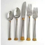 Eternal Gold Lenox 20 Pc Piece Set For Of Stainless 18/10 Flatware New 24KT. Fixed Price $259.99.
