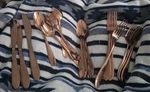 Cambridge Copper Satin V-18 17-PIECE Flatware Set,. Fixed Price $29.95.