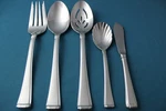 Gorham Column Frosted Serving (5PC Set) Tablespoon Pierced Butter 18/10 Vietnam. Fixed Price $32.99.