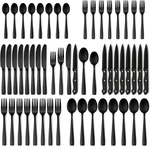Hiware Matte Black Silverware Set With Steak Knives, 48-PIECE,. Fixed Price $56.11.