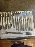 17 Pc. Hmc Households Stainless Japan HMO3 Forks Glossy Floral Textured. Fixed Price $24.00.