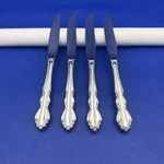 Oneida Dover Stainless Dinner Knife Glossy Heirloom Cube Mark Flatware Set 4. Fixed Price $29.00.