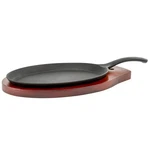 Winco FS-2 2-PIECE Cast-iron Fajita Server Set,black, Brown,medium. Fixed Price $39.30.
