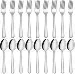 24-PIECE Forks And Spoons Silverware Set, Unokit Food Grade Stainless Steel Flat. Fixed Price $19.16.
