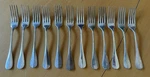 French Christofle Fidelio Baguette Dessert Forks Set Total 12 Pieces .. Fixed Price $180.00.