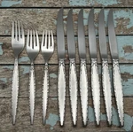 Oneida Venetia Serrated Steak Knives Forks Community Stainless Flatware Set 9. Fixed Price $84.99.