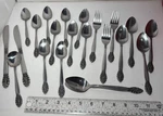 Vtg Lot Of 21 United Silver Stainless Mcm Flatware US14A Hawaiian Tiki Style. Fixed Price $21.24.