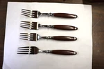Hampton Silversmiths Stainless Flatware HSV63 Pat. Set Of Salad Forks 3/4". Fixed Price $15.16.