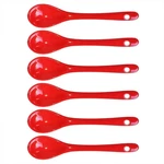 Red 6 Pcs Porcelain Egg Spoons Ceramic 4.7 Inch Coffee Dessert Yogurt .... Fixed Price $12.39.