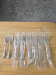 1881 Rogers Ltd Oneida Stainless "arbor True Rose" (8) Salad Forks New. Fixed Price $24.99.