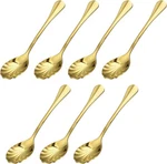 Uxcell 7PCS Stainless Steel Shell Shape Coffee Spoon Tableware Dessert Gold. Fixed Price $25.73.