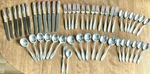 1847 Rogers Ambassador Pattern, Dinner Service For 12 (50), Monogram, 6+ Lbs. Fixed Price $29.50.