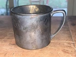 Vtg Mcm Oneida Silverplate Baby Cup Mug Abc 123 Alphabet & Faces 2.5"T 2.75 Diam. Fixed Price $28.99.