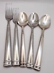 Fortessa Bistro Stainless 18/10 Glossy Band Tip & Heel Forks Spoons Flatware. Fixed Price $41.97.