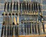 Gourmet Settings (gs) Avalon 28PC. Stainless Flatware. Fixed Price $125.00.